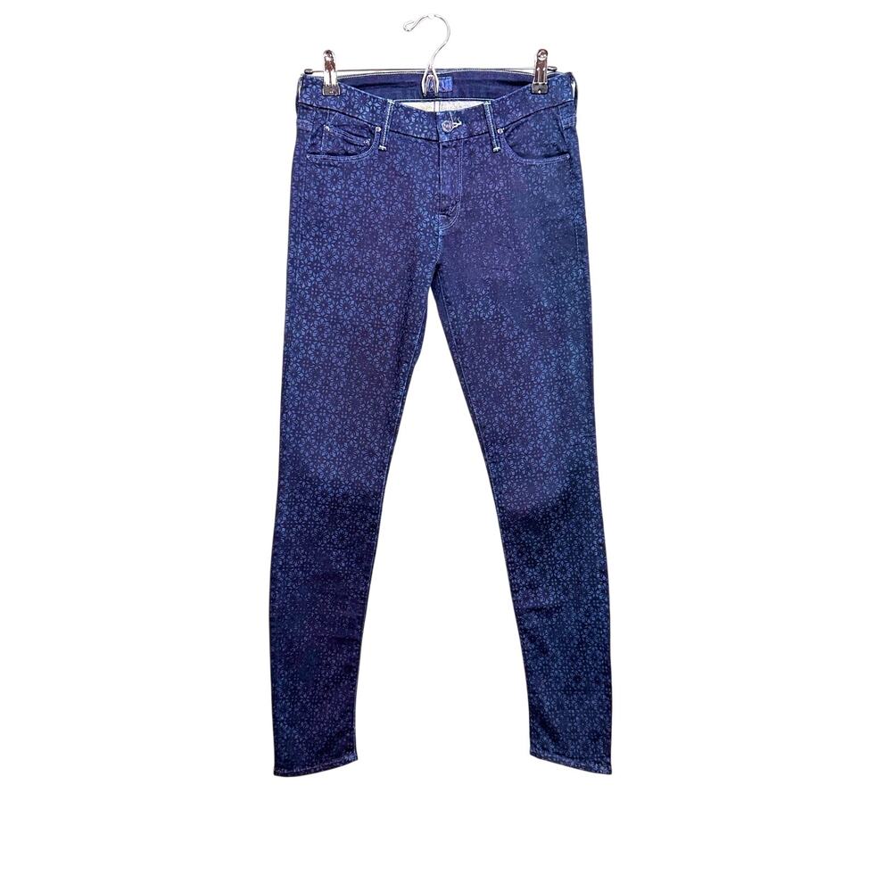 Mother jeans The Looker Foulard Me Once wash blue pattern denim skinny fit S 27